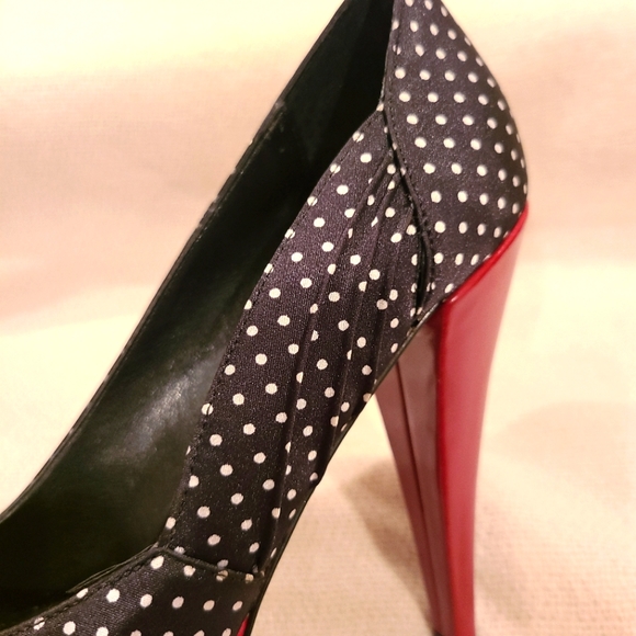 Steve Madden Polka Dot Peep Toe Heels - Picture 6 of 7